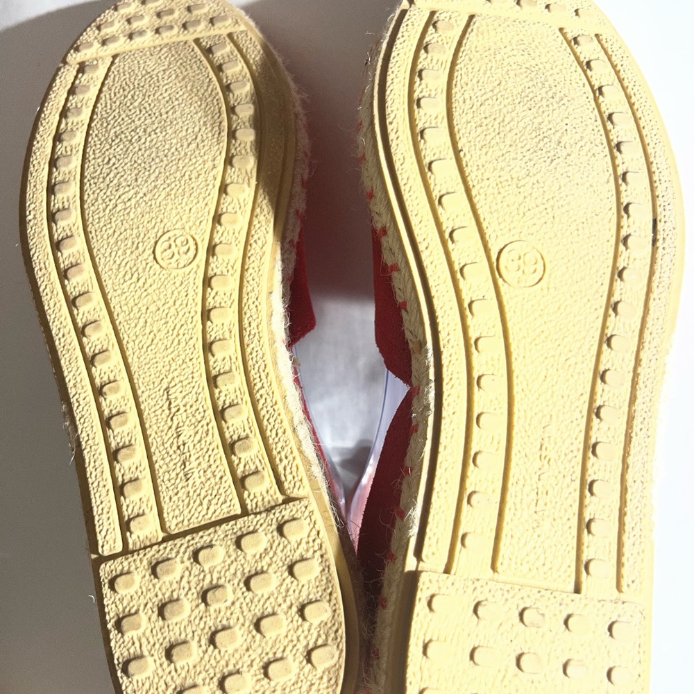 Verbenas Espadrille Shoes Womens Size 8 Red Suede Slip On Flats made in Spain - Picture 5 of 10